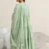 Women Green Printed Cotton Anarkali Suit With Dupatta - Image 4