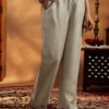 Women Beige Yoke Design Silk Blend Straight Suit With Dupatta - Image 3