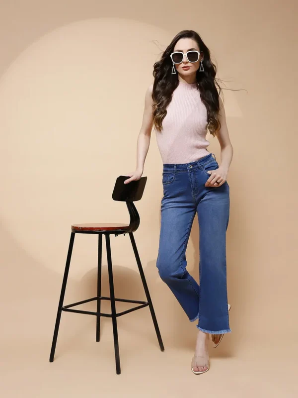 Women Blue Straight Relaxed Fit Jeans
