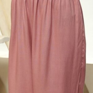 Women Dull Pink Solid Straight Palazzo