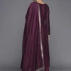 Women Purple Yoke Design Silk Blend Anarkali Suit With Dupatta - Image 4